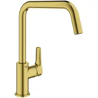 GROHE Eurosmart 30567GN0 Einhand-Spültischbatterie, hoher Auslauf, 1/2" Gold - Cool Sunrise gebürstet