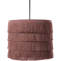 Beliani Hängelampe Rosa mit Fransen Schirm Modernes Design Beleuchtung Hängeleuchte Esszimmer Wohnzimmer Schlafzimmer