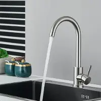 StarTech.com Küchenarmatur - Hohe Auslauf Spültischarmatur - 360° Schwenkbar - Warm- und Kaltwasser-Mischer - Einhebel 1-Loch Montage - Keramikkartusche - Gebürstetes Nickel A