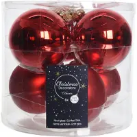 Neuveden Christbaumkugeln groß 8 cm 6er Set rot matt und glänzend