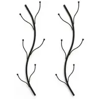DanDiBo Ambiente DanDiBo Wandgarderobe Schwarz Metall 2er Set Flora Garderobe Wand 93861 Garderobenhaken Flurgarderobe Kleiderhaken Hakenleiste