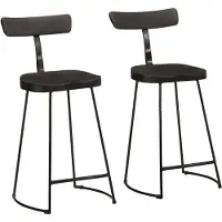 vidaXL Barhocker 2 Stk. Schwarz 49x43x88 cm Mango Massivholz