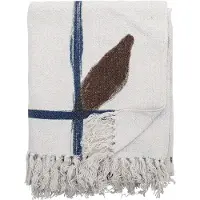 Bloomingville Wohndecke ''Imperia'' in Weiß/ Dunkelblau/ Braun - (L)160 x (B)130 cm - onesize