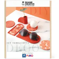 Fimo Kreativset - - Deko-Set Terrakotta - Fortgeschritten - Blau - Braun