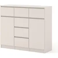 Homlando Kommode MAJA 2D6S 120 cm KASCHMIR | freistehende Kommode auf Sockel mit 6 Schubladen