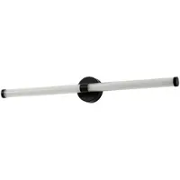 LUCANDE Melisa LED-Wandleuchte, schwarz, 90 cm, CCT, IP44 - , Melisa, Schwarz, für Badezimmer, Glas, Modern