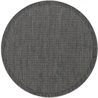 KADIMA DESIGN Balkonteppich Uni UV-Beständig Waschbar Strapazierfähig | Rund Schwarz 200x200 cm Küche Balkon Fußbodenheizung geeignet | DAFNE –