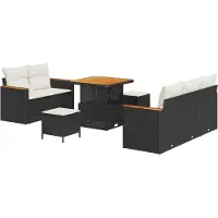 vidaXL Gartensofa-set 8 stk. Schwarz Poly-Rattan