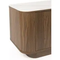 Housecraft living Almira Anrichte Niedrig 180 cm Holz/ Marmoroptik Walnussfarbe