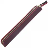 Markenlos Lederetui, Retro-Federmäppchen, tragbares Etui mit Reißverschluss für Stifte, Füllfederhalter und Bleistifte.