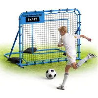 Vevor Fußball Rebounder 147 x 117 cm, Rückprallnetz mit Verstellbarem Winkel & Robustem Eisenrahmen, PE-Trainingsnetz für Ballkontrolle & Passtraining, Balltrainingsgerät für Jugendliche & Erwachsene