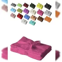 EXKLUSIV HEIMTEXTIL Handtuchserie im Set mit Schleife Marke Gästehandtuch 4er Set 30 x 50 cm Pink