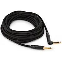 Gear4Music 635-mm-TS-Klinke - 635-mm-TS-Klinke geflochten rechtwinkliges Profikabel 9 m