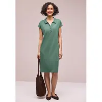 Street One Shirtkleid Viskosemix, knielang, mit Polokragen
