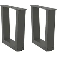 Helloshop26 - Set aus 2 V-förmigen Couchtischbeinen mit verstellbaren Gleitern 30 x 30 cm anthrazitfarbener Stahl