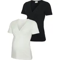 Mamalicious Umstandsshirt "MLKERRIE TESS SS JRS TOP 2F 2-P NOOS" Packung, 2 tlg. Baumwollmischung, sehr figurbetont
