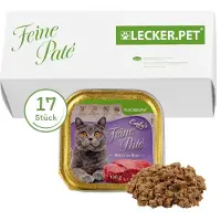 Lyra 17 x 100 g Lecker.Pet Emily's Feine Paté Reich an Rind Katzenfutter Nassfutter Vollnahrung 17x100 Futter
