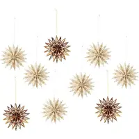 Bloomingville - Star Weihnachtsornament, Ø 10 cm, natur (9er-Set)