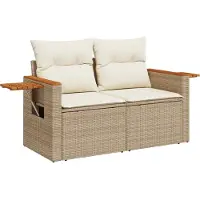 vidaXL Gartensofa-set 13 pcs Beige Poly-Rattan