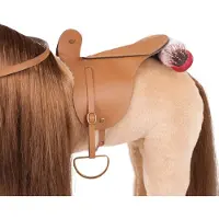 Götz Boutique, Wettkampfpferd mit Sattel und Zügel, Sparky, hellbraun, 37 cm