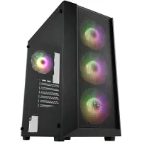 Fortron CMT218, Midi Tower, PC, Schwarz, ATX, ITX, micro ATX, SPCC, Gehärtetes Glas, 16,5 cm