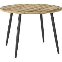 Ambia Garden Gartentisch, Akazie, Holz, Metall, Akazie, vollmassiv, rund, 120x120x76 cm, FSC 100%, wetterfest, Gartenmöbel, Gartentische, Gartentische