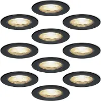 HOFTRONIC™ LED Einbaustrahler 5W 450 Lumen 2700K IP65 Schwarz Set 10 Stück