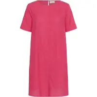 Kaffe Midikleid "Damen Kleid KAbellis", Damen, Gr. 46, N-Gr, rot (raspberry), Obermaterial: 85% Baumwolle CO. 15% Leinen LI., Kleider Midikleid
