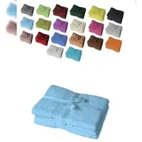 EXKLUSIV HEIMTEXTIL Handtuchserie im Set mit Schleife Marke Saunatuch 2er Set 80 x 200 cm Hellblau