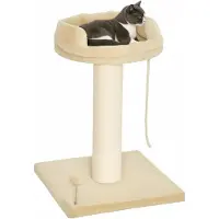 SUGIFT Kratzbaum 83 cm Katzenbaum mit Sisalstämmen, Plattform, Spielball, Beige