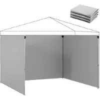 SUGIFT Seitenteile Pavillon 3x3 m 3er-Set Seitenwand Reißverschluss UV-Schutz Hellgrau
