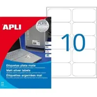 APLI agipa Typenschild-Etiketten, 96 x 50,8 mm, silber