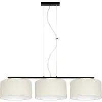 Licht-Erlebnisse Hängelampe Metall Stoff H: max. 100 cm Schwarz Ecru E27 3-flammig länglich Modern Pendelleuchte