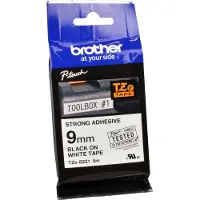 Brother Schriftbandkassette TZe-S221, 9 mm breit, weiß/schwarz