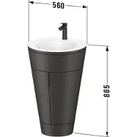 Duravit Starck 1 c-bonded Set bodenstehend, rund, 560x864x605mm, Waschhtisch Weiß Seidenmatt, Griff Bronze, S19512O04600000