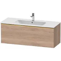 Duravit D-Neo Waschtischunterbau wandhängend, 1210x440x462mm, 1 Auszug, mit Griff Gold poliert, DE4264034550000, Farbe: Eiche Marmoriert Dekor