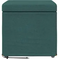 vidaXL Hocker Dunkelgrün 41 x 41 x 40 cm Stoff und Pressholz
