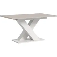 Xonox Esstisch Motion 1 | ausziehbar | X-Fuß | weiß / Kaschmir | 150(190)x90