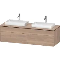 Duravit L-Cube Konsolenwaschtischunterbau wandhängend, inklusive Konsolenplatte, 4 Auszüge, für zwei Becken, 1620x482x550mm, LC4873B55550000, Farbe: Eiche Marmoriert Dekor