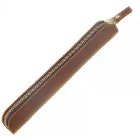 Markenlos Lederetui, Retro-Federmäppchen, tragbares Etui mit Reißverschluss für Stifte, Füllfederhalter und Bleistifte.