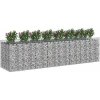 vidaXL Gabionen-Hochbeet 4 Stk. 400 x 100 x 100 cm Verzinkter Stahl