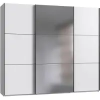 Wimex Schwebetürenschrank Indiana Kleiderschrank mit Spiegel 250x65x216cm weiß (18946)