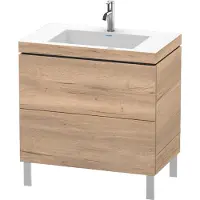 Duravit Waschtischunterschrank c-bonded L-Cube 80x48cm, 1 HL, Ei marm., 2 Ausz., steh.