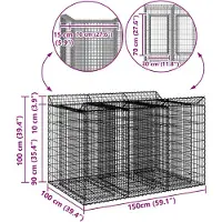 vidaXL Gabionen-Hochbeet 2 stk. 150 x 100 x 100 cm Verzinkter Stahl