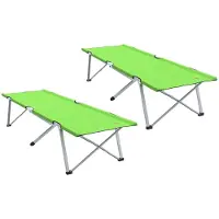 vidaXL Klapp Schlafbett fürs Camping 2 pcs Grün 194 x 62,5 x 42,5 cm