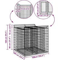 vidaXL Gabionen-Hochbeet 2 Stk. 100 x 100 x 100 cm Verzinkter Stahl