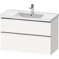 Duravit D-Neo Waschtischunterbau wandhängend, 984x625x452mm, 1 Auszug, 1 Schubkasten, mit Griff Chrom, DE4356010180000, Farbe: Weiß Matt Dekor