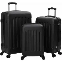 vidaXL Koffer 3 Stk. Schwarz 50 x 31 x 78 cm ABS Kunststoff