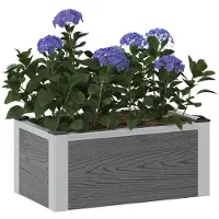 vidaXL Hochbeet Grau 50 x 30 x 22 cm WPC und Aluminium