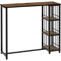 HOMCOM Bartisch mit Holzoptik Spanplatte Stahl Braun 120L x 40B x 105H cm